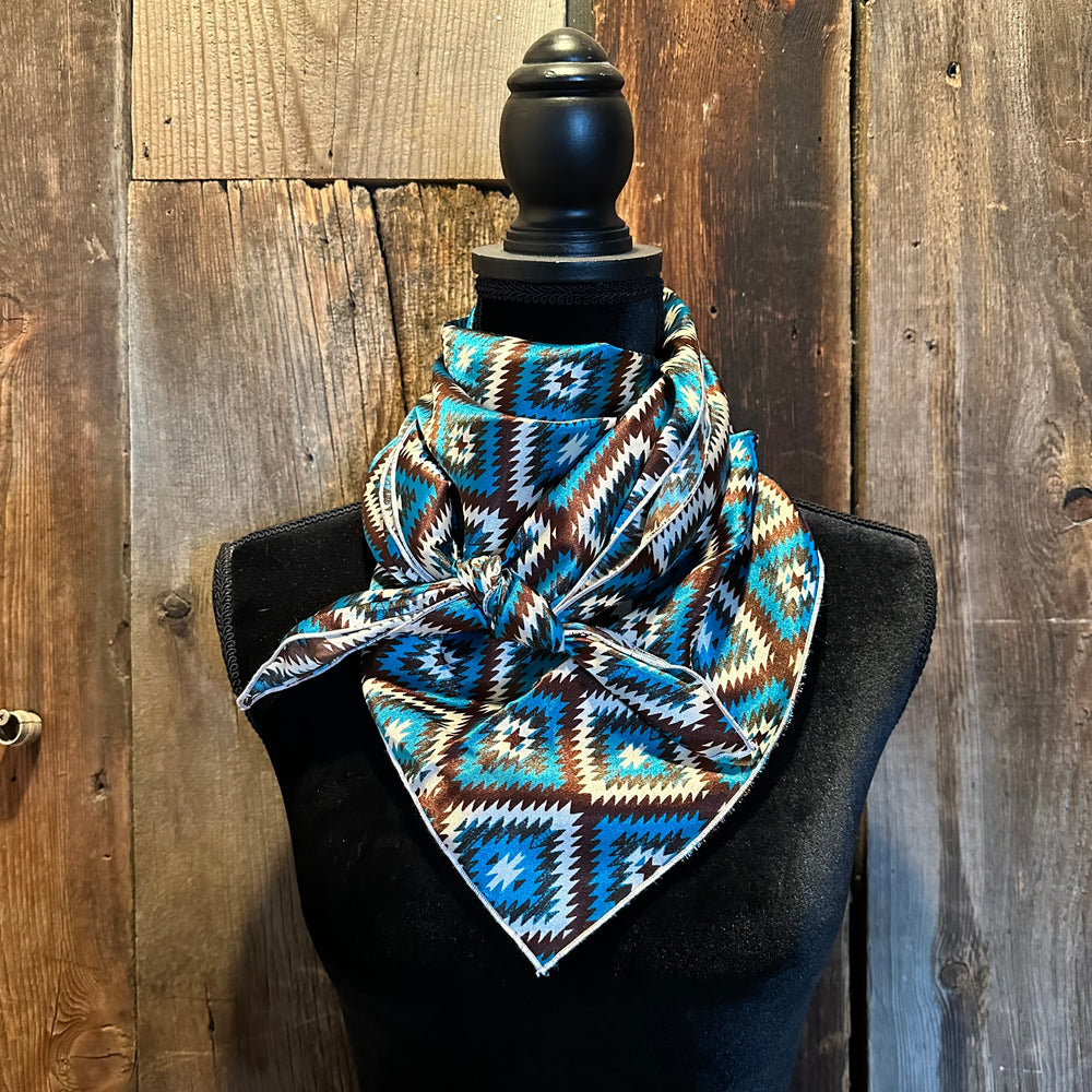 Blue and brown Aztec