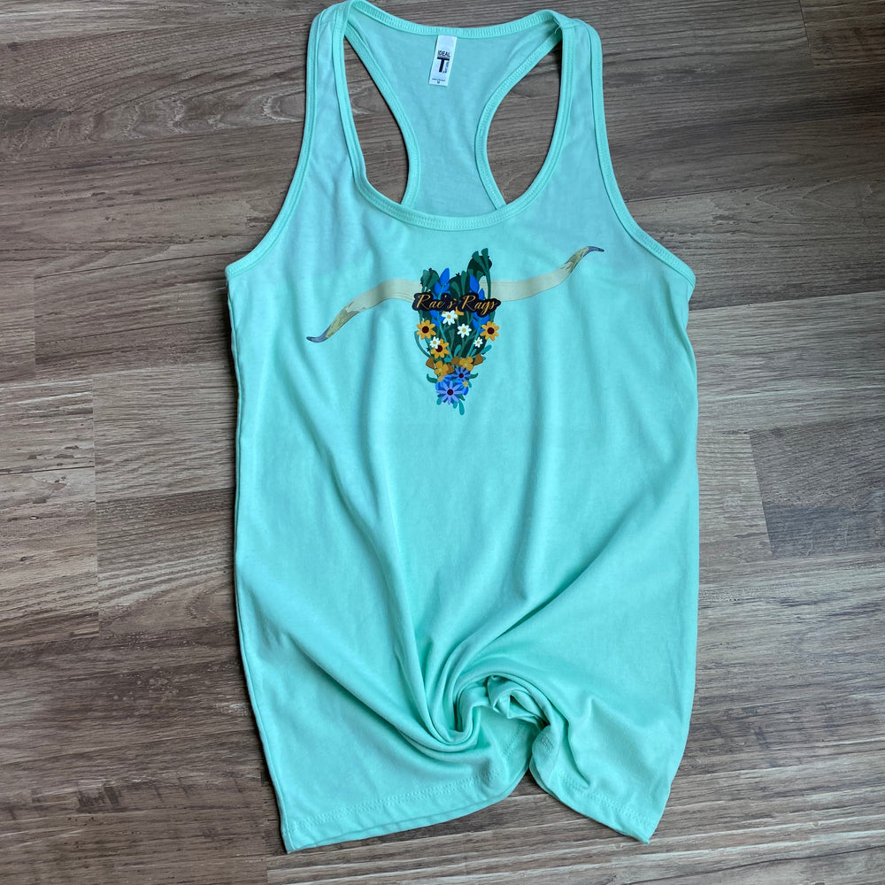 
                  
                    Tank Top with Floral Skull Logo
                  
                
